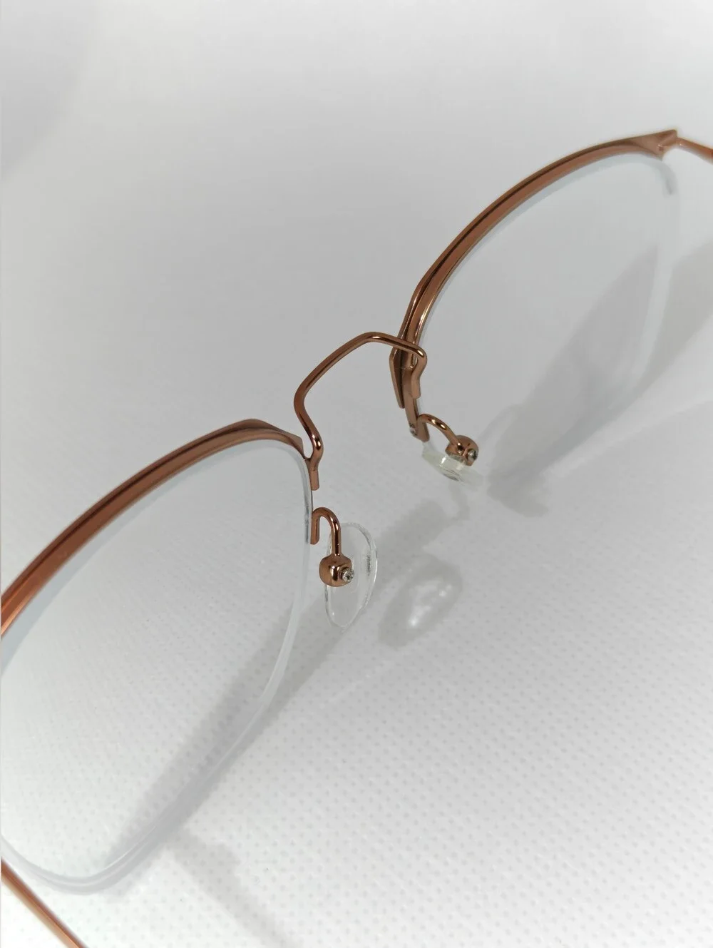 Urban. Simple Elegant Rose Gold High Semi Rimless Eyewear.